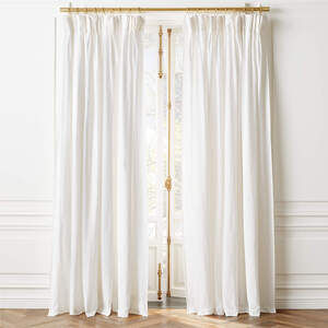 Set of 2 CB2 Pleated European Flax Linen Curtain Window Curtain Panel 48''X96